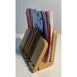 Wood Bendable Folding Adjustable Napkin Holder Beautiful Multi Wood Thailand